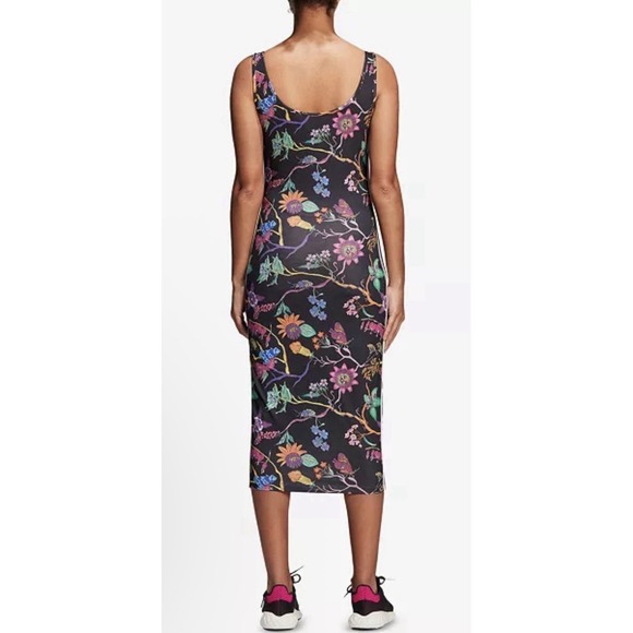 Adidas Originals "Poisonous Garden" floral print tank dress Size Medium Bodycon - Picture 2 of 13